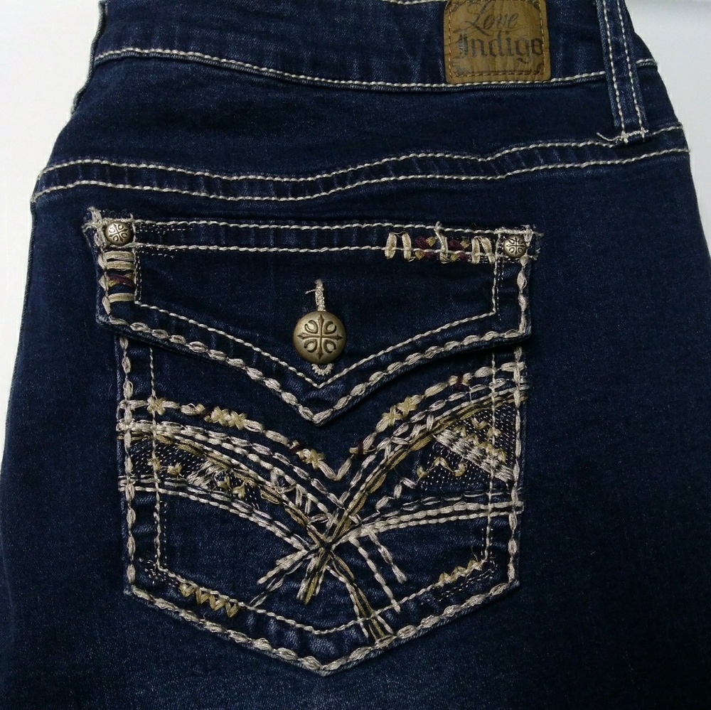 New Love Indigo Jeans Plus Size 20W Embroidered